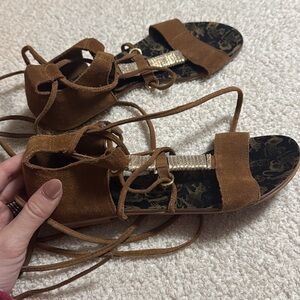 Brown Suede Women's Gladiator Sandals